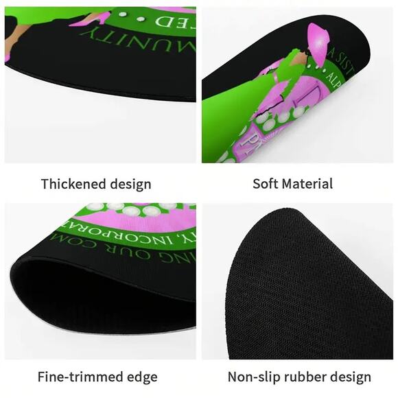 AKA Alpha Kappa Alpha Mouse Pad Black with Lady Silhouette Design - Picture 5 of 7